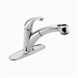 DELTA® 467-DST Palo® Kitchen Faucet, 1.8 gpm, 1/3 Faucet Holes, Chrome Plated, 1 Handles, Domestic, Commercial