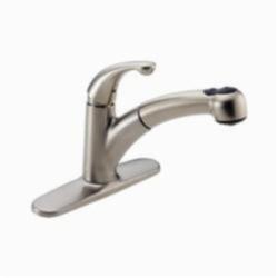 DELTA&reg; 467-SS-DST Palo&reg; Kitchen Faucet, 1.8 gpm, 1/3 Faucet Holes, Stainless Steel, 1 Handles, Domestic, Commercial