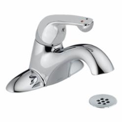 DELTA® 523LF-HGMHDF HDF® Centerset Lavatory Faucet, 0.5 gpm, 1-11/16 in H Spout, 4 in Center, Chrome Plated, 1 Handles, Grid Strainer Drain, Domestic, Commercial