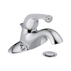 DELTA® 520LF-HGMHDF HDF® Centerset Lavatory Faucet, 0.5 gpm, 1-11/16 in H Spout, 4 in Center, Chrome Plated, 1 Handles, Metal Pop-Up Drain, Domestic, Commercial