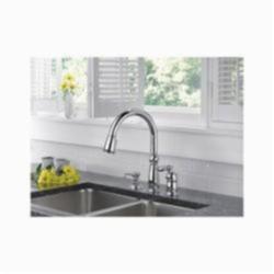 DELTA® RP37039 Victorian® Soap/Lotion Dispenser, Chrome Plated, 13 oz Bottle, Deck Mount, Brass, Domestic