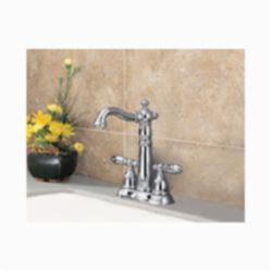 DELTA® 2155-DST Victorian® Bar/Prep Faucet, 1.5 gpm, 4 in Center, Chrome Plated, 2 Handles, Domestic