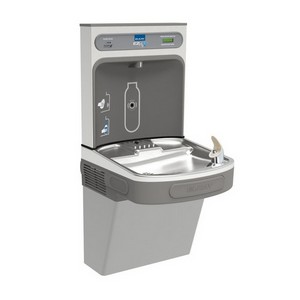 Elkay® LZS8WSLK Filtered EZH2O® Wall Mount Stainless Steel Bottle Filling Station With Water Cooler, 8 gph, Light Gray Granite Vinyl Clad Steel