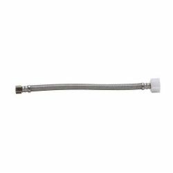 Fluidmaster B1T20CS Click Seal® Stainless Steel Braided Toilet Water Supply Connector With Click Seal, 3/8 inch x 7/8 inch x 20 inch
