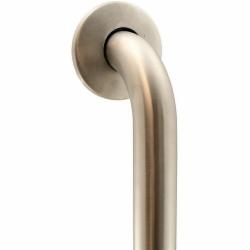 Jones Stephens G13324 Peened 18ga Stainless Steel Grab Bar With Concealed Snap-On Flange, 1-1/2 inch x 24 inch