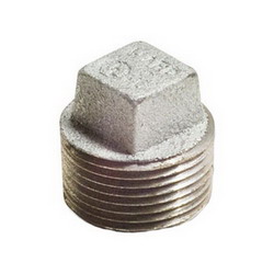 Ward Manufacturing 150# Galvanized Malleable Iron Square Head Threaded Solid Plug, 1/2 inch
