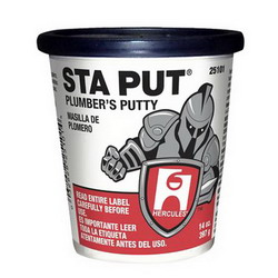 Hercules Sta Put® Plumbers Putty, 14 oz Bucket, Beige