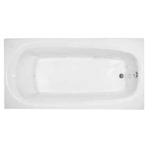 Aquarius Contractor Advantage Series 7 Jet Universal Whirlpool Tub, 72 inch x 36 inch x 20-1/2 inch, White
