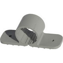 Holdrite® #230 Polypropylene Standard 2-Hole Pipe Clamp, 1 inch, Light Gray