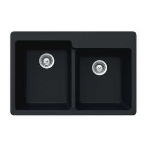 Houzer® Alive Granite Double Bowl Top Mount Kitchen Sink, 33 inch x 20-1/2 inch, Magma