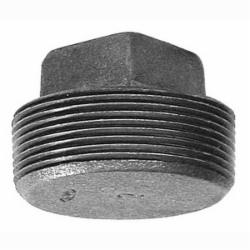 150# Imported Black Malleable Iron Square Head Threaded Solid Plug, 2 inch