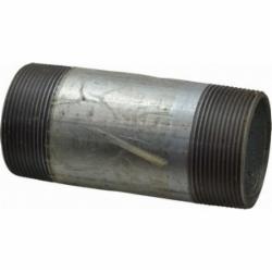 Imported Galvanized Steel Nipple, 1 inch x 6 inch, Threaded x Threaded