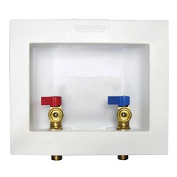 IPS 82066 Econo Box™ Brass 1/4-Turn Outlet Box With Center Drain For Washing Machine, 1/2 inch, CPVC Conx; 10/Case