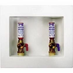 IPS 85716 Econo Box™ Brass 1/4-Turn Outlet Box With Water Hammer Arrestor For Washing Machine, 1/2 inch, Pex Conx; 10/Case