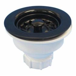 JB Products JBC102 Celcon Plastic Trim And Base Clam Shell Two-Piece Kitchen Strainer, 4-1/2 inch O.D., Black