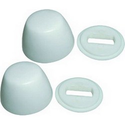 Jones Stephens PBC100 Plastic Round Toilet Bolt Cap With Washer, White