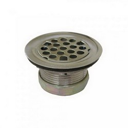 Chrome Plated Stainless Steel Flat Duplex Basket Strainer, 1-3/4 inch Mesh, 1-1/2 inch Coupling Nut