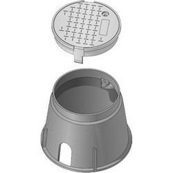 Round Valve Box With Lid, 10 inch, Black/Green