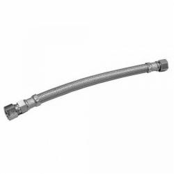 Jones Stephens S04242 Delta® Style Stainless Steel Flexible Lead-Free Faucet Connector, 3/8 inch x 3/8 inch, OD x Comp, 20 inch Hose Length