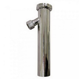 T74 17 ga Steel Trap Primer Tailpiece, 1-1/4 inch x 8 inch, Threaded, Chrome Plated