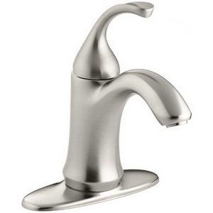 Kohler FortΘ® K-10215-4-BN Single Hole 1-Handle Lever Monoblock Bathroom Faucet, 1.5 gpm, Vibrant Brushed Nickel
