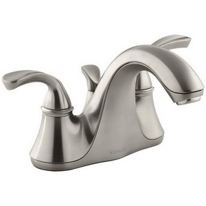 Kohler FortΘ® K-10270-4-BN 2 Sculptured Acrylic Handle Centerset Lavatory Faucet With Drain, 1.5 gpm, Vibrant Brushed Nickel