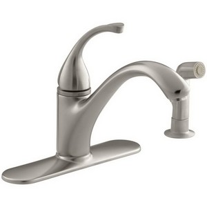 Kohler FortΘ® K-10412-BN 1-Handle Kitchen Faucet, 2.2 gpm, Vibrant Brushed Nickel