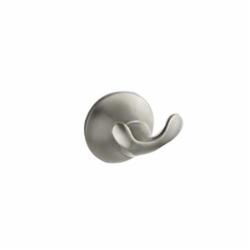 Kohler® Forte® K-11375 Sculpted, Double Brass Robe Hook, 2-1/2 inch x 2-11/16 inch x 2-27/64 inch, Vibrant Brushed Nickel