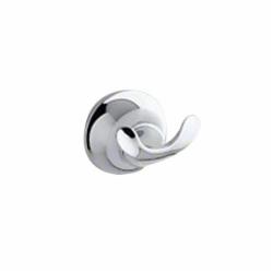 Kohler® Forte® K-11375 Sculpted, Double Brass Robe Hook, 2-1/2 inch x 2-11/16 inch x 2-27/64 inch, Polished Chrome