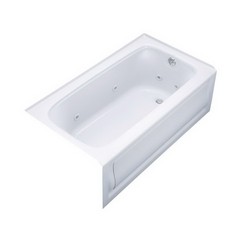 Kohler Bancroft® K-1151-RA-0 8-Jetted Acrylic Rectangular Whirlpool, 32 inch x 60 inch, White