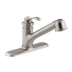 Kohler Fairfax® K-12177-BN 1-Handle Kitchen Pull-Out Faucet, 2.2 gpm, Vibrant Brushed Nickel