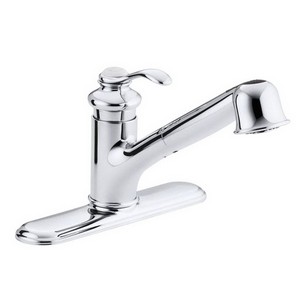 Kohler Fairfax® K-12177-CP 1-Handle Kitchen Pull-Out Faucet, 2.2 gpm, Polished Chrome