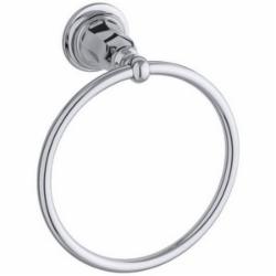 Kohler® Kelston® 13507 Brass Towel Ring, 7-3/16 inch x 3-15/16 inch x 8-1/8 inch, Polished Chrome