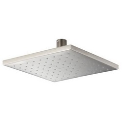 Kohler&reg; Brass Contemporary Square Rainhead with Katalyst air-induction spray, 8 inch, 1/2-14 NPT, 2.5 gpm, Vibrant Brushed Nickel