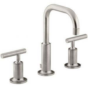 Kohler Purist® K-14406-4-BN 2-Handle 8 to 16 inch Widespread Lavatory Faucet, 1.5 gpm, Vibrant Brushed Nickel