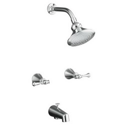 Kohler® Revival® K-16213 1-Setting 2-Handle Bath and Shower Faucet Set, 2 gpm, Polished Chrome