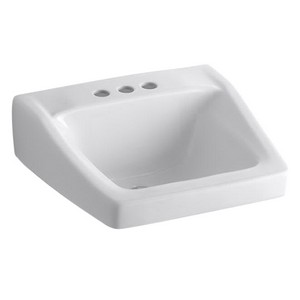 Kohler Chesapeake™ K-1729-0 3-Hole Vitreous China Wall Mount Lavatory Sink, 20 inch x 18-1/4 inch, White