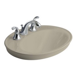 Kohler Serif® K-2075-8 1-Basin Vitreous China Self-Rimming Countertop Lavatory, 22-1/8 inch x 16-1/4 inch, Sandbar