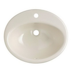 Kohler Farmington® K-2905-4 1-Basin Cast Iron Self-Rimming Countertop Lavatory, 19-1/4 inch x 16-1/4 inch, Almond