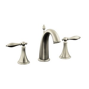 Kohler Finial® K-310-4M-BN 2-Handle 8 to 16 inch Widespread Lavatory Faucet, 1.5 gpm, Vibrant Brushed Nickel