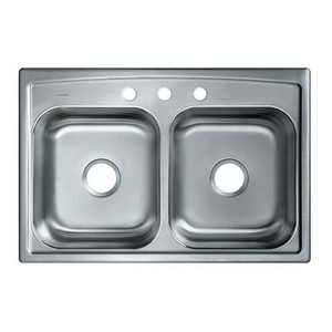 Kohler Toccata™ K-3346-3-NA 2-Basin Stainless Steel Drop-in Kitchen Sink, 33 inch x 22 inch, 19 ga