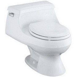 Kohler Rialto® K-3386 Rim Jet Flush System Left Trip Lever Vitreous China One-Piece Round-Front Toilet With Seat, 1.6 gpf, White