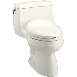 Kohler Gabrielle™ K-3615 AquaPiston® Flush System Left Trip Lever Vitreous China One-Piece Toilet With Seat, 1.28 gpf, Biscuit