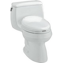 Kohler Gabrielle&trade; K-3615 AquaPiston&reg; Flush System Left Trip Lever Vitreous China One-Piece Toilet With Seat, 1.28 gpf, White