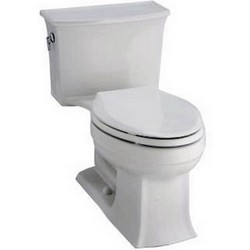 Kohler Archer® K-3639 AquaPiston® Flush System Left Trip Lever Vitreous China One-Piece Toilet With Seat, 1.28 gpf, White