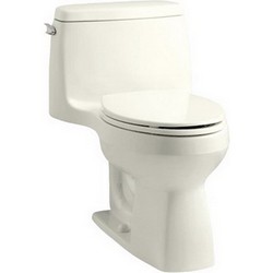 Kohler Santa K-3810 AquaPiston® Flush System Left Trip Lever Vitreous China One-Piece Toilet, 1.28 gpf, Biscuit