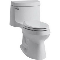 Kohler Cimarron® K-3828 AquaPiston® Flush System Left Trip Lever Vitreous China One-Piece Toilet, 1.28 gpf, Biscuit