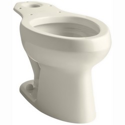 Kohler K-4303 Wellworth® 12 inch Rough-In Vitreous China Elongated Front Toilet Bowl with Pressure Lite® Flushing Technology, Almond