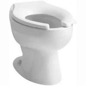 Kohler K-4349 Wellcomme™ 11 inch Rough-In Vitreous China Elongated Front Toilet Bowl with Rear Spud, 1.28 gpf, White