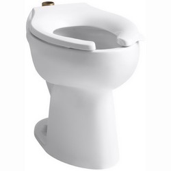 Kohler K-4368 Highcliff™ 10 inch or 12 inch Rough-In ADA Vitreous China Elongated Front Toilet Bowl with Top Spud, White